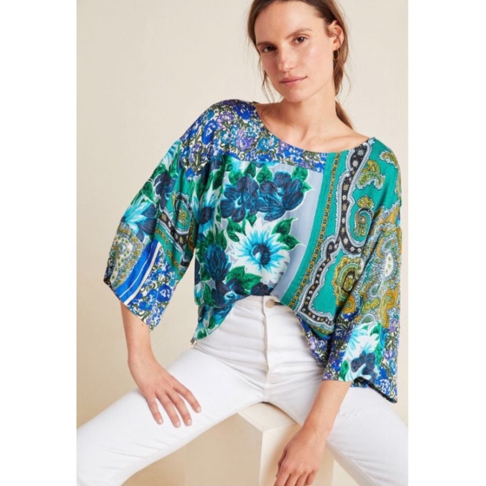 NWT Anthropologie ellery mixed print blouse